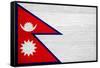 Nepal Flag Design with Wood Patterning - Flags of the World Series-Philippe Hugonnard-Framed Stretched Canvas