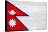 Nepal Flag Design with Wood Patterning - Flags of the World Series-Philippe Hugonnard-Stretched Canvas