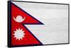 Nepal Flag Design with Wood Patterning - Flags of the World Series-Philippe Hugonnard-Framed Stretched Canvas