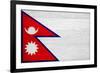 Nepal Flag Design with Wood Patterning - Flags of the World Series-Philippe Hugonnard-Framed Art Print