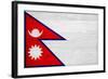 Nepal Flag Design with Wood Patterning - Flags of the World Series-Philippe Hugonnard-Framed Art Print