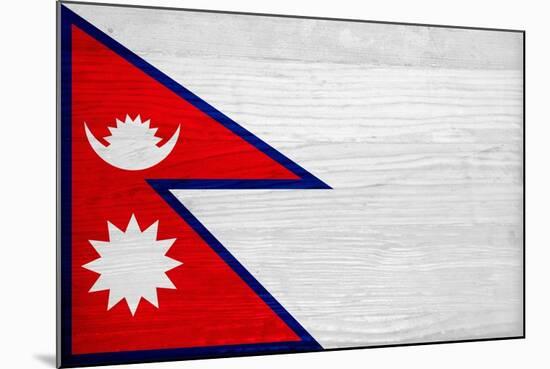 Nepal Flag Design with Wood Patterning - Flags of the World Series-Philippe Hugonnard-Mounted Art Print