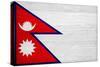 Nepal Flag Design with Wood Patterning - Flags of the World Series-Philippe Hugonnard-Stretched Canvas