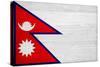Nepal Flag Design with Wood Patterning - Flags of the World Series-Philippe Hugonnard-Stretched Canvas