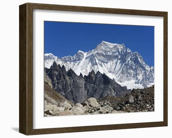 Nepal, Himalayas, Sagarmatha National Park, Solu Khumbu Everest Region, Cho Oyu (8201M) from Gokyo-Christian Kober-Framed Photographic Print
