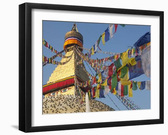 Nepal; Kathmandu, Boudinath Stupa-Mark Hannaford-Framed Photographic Print