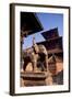 Nepal, Kathmandu Valley, Patan, Statues of Elephants in Front of Vishnata Temple and Bhismen Mandir-null-Framed Photographic Print