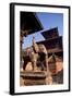 Nepal, Kathmandu Valley, Patan, Statues of Elephants in Front of Vishnata Temple and Bhismen Mandir-null-Framed Photographic Print