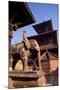 Nepal, Kathmandu Valley, Patan, Statues of Elephants in Front of Vishnata Temple and Bhismen Mandir-null-Mounted Photographic Print