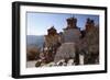 Nepal, Mustang. Chortens and an Ancient Stone Carving En Route Between Samar and Giling.-Katie Garrod-Framed Photographic Print