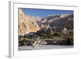 Nepal, Mustang, Chusang. the Old Fort at Chusang, Deep in the Kali Gandaki Gorge.-Katie Garrod-Framed Photographic Print