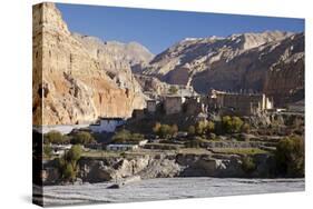 Nepal, Mustang, Chusang. the Old Fort at Chusang, Deep in the Kali Gandaki Gorge.-Katie Garrod-Stretched Canvas