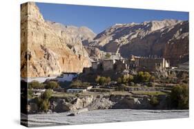 Nepal, Mustang, Chusang. the Old Fort at Chusang, Deep in the Kali Gandaki Gorge.-Katie Garrod-Stretched Canvas