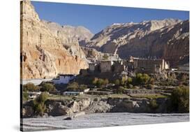 Nepal, Mustang, Chusang. the Old Fort at Chusang, Deep in the Kali Gandaki Gorge.-Katie Garrod-Stretched Canvas