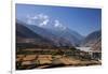 Nepal, Mustang, Kagbeni. the Soaring Peak of Nilgiri Behind the Village of Kagbeni.-Katie Garrod-Framed Premium Photographic Print