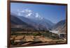 Nepal, Mustang, Kagbeni. the Soaring Peak of Nilgiri Behind the Village of Kagbeni.-Katie Garrod-Framed Premium Photographic Print