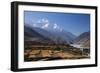 Nepal, Mustang, Kagbeni. the Soaring Peak of Nilgiri Behind the Village of Kagbeni.-Katie Garrod-Framed Photographic Print