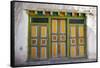 Nepal, Mustang, Lo Manthang. Brightly Painted Doors in the Ancient Capital of Lo Manthang.-Katie Garrod-Framed Stretched Canvas