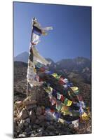 Nepal, Mustang. Prayer Flags Fluttering at Dajori La Pass, High Up Above the Village of Samar.-Katie Garrod-Mounted Photographic Print