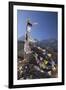 Nepal, Mustang. Prayer Flags Fluttering at Dajori La Pass, High Up Above the Village of Samar.-Katie Garrod-Framed Photographic Print