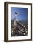 Nepal, Mustang. Prayer Flags Fluttering at Dajori La Pass, High Up Above the Village of Samar.-Katie Garrod-Framed Photographic Print