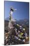 Nepal, Mustang. Prayer Flags Fluttering at Dajori La Pass, High Up Above the Village of Samar.-Katie Garrod-Mounted Photographic Print