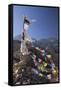 Nepal, Mustang. Prayer Flags Fluttering at Dajori La Pass, High Up Above the Village of Samar.-Katie Garrod-Framed Stretched Canvas