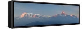 Nepal, Pokhara, Sarangkot, Panoramic View of Annapurna Himalaya Mountain Range-Michele Falzone-Framed Stretched Canvas