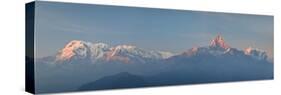 Nepal, Pokhara, Sarangkot, Panoramic View of Annapurna Himalaya Mountain Range-Michele Falzone-Stretched Canvas