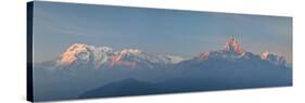 Nepal, Pokhara, Sarangkot, Panoramic View of Annapurna Himalaya Mountain Range-Michele Falzone-Stretched Canvas