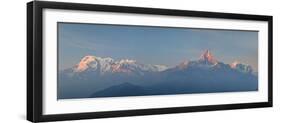 Nepal, Pokhara, Sarangkot, Panoramic View of Annapurna Himalaya Mountain Range-Michele Falzone-Framed Photographic Print