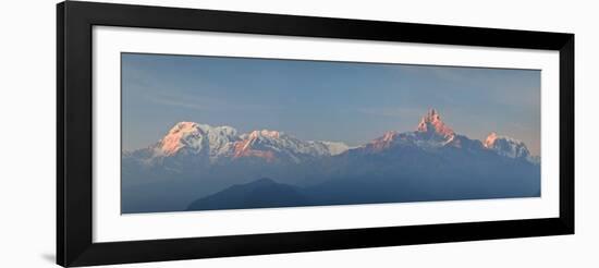 Nepal, Pokhara, Sarangkot, Panoramic View of Annapurna Himalaya Mountain Range-Michele Falzone-Framed Photographic Print