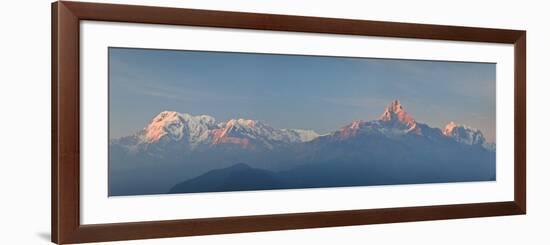 Nepal, Pokhara, Sarangkot, Panoramic View of Annapurna Himalaya Mountain Range-Michele Falzone-Framed Photographic Print