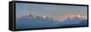 Nepal, Pokhara, Sarangkot, Panoramic View of Annapurna Himalaya Mountain Range-Michele Falzone-Framed Stretched Canvas