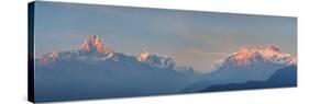 Nepal, Pokhara, Sarangkot, Panoramic View of Annapurna Himalaya Mountain Range-Michele Falzone-Stretched Canvas