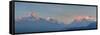 Nepal, Pokhara, Sarangkot, Panoramic View of Annapurna Himalaya Mountain Range-Michele Falzone-Framed Stretched Canvas