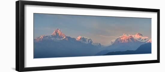 Nepal, Pokhara, Sarangkot, Panoramic View of Annapurna Himalaya Mountain Range-Michele Falzone-Framed Photographic Print