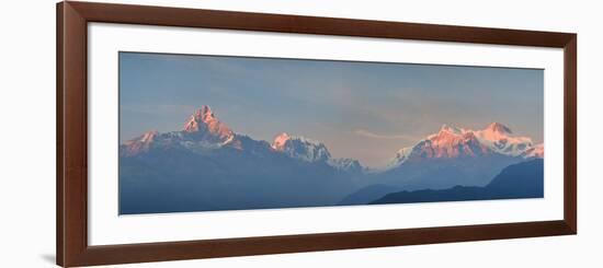 Nepal, Pokhara, Sarangkot, Panoramic View of Annapurna Himalaya Mountain Range-Michele Falzone-Framed Photographic Print