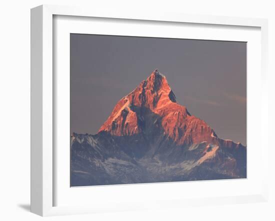 Nepal, Pokhara, Sarangkot, View of Annapurna Himalaya Mountain Range-Michele Falzone-Framed Photographic Print