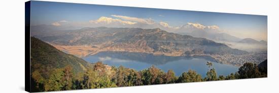 Nepal, Pokhara, World Peace Pagoda-Michele Falzone-Stretched Canvas