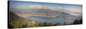 Nepal, Pokhara, World Peace Pagoda-Michele Falzone-Stretched Canvas