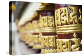 Nepal Prayer Wheels in Khumjung Solukhumbu, Mt Everest, Himalayas-Bill Bachmann-Stretched Canvas