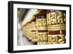 Nepal Prayer Wheels in Khumjung Solukhumbu, Mt Everest, Himalayas-Bill Bachmann-Framed Photographic Print