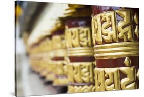 Nepal Prayer Wheels in Khumjung Solukhumbu, Mt Everest, Himalayas-Bill Bachmann-Stretched Canvas