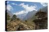 Nepal Valley Reaching Back into the Himalayas with a Chorten-Bill Bachmann-Stretched Canvas