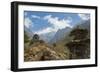 Nepal Valley Reaching Back into the Himalayas with a Chorten-Bill Bachmann-Framed Photographic Print