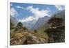 Nepal Valley Reaching Back into the Himalayas with a Chorten-Bill Bachmann-Framed Photographic Print