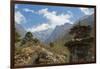 Nepal Valley Reaching Back into the Himalayas with a Chorten-Bill Bachmann-Framed Premium Photographic Print