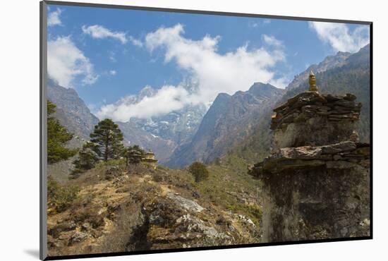 Nepal Valley Reaching Back into the Himalayas with a Chorten-Bill Bachmann-Mounted Photographic Print