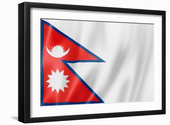 Nepalese Flag-daboost-Framed Art Print